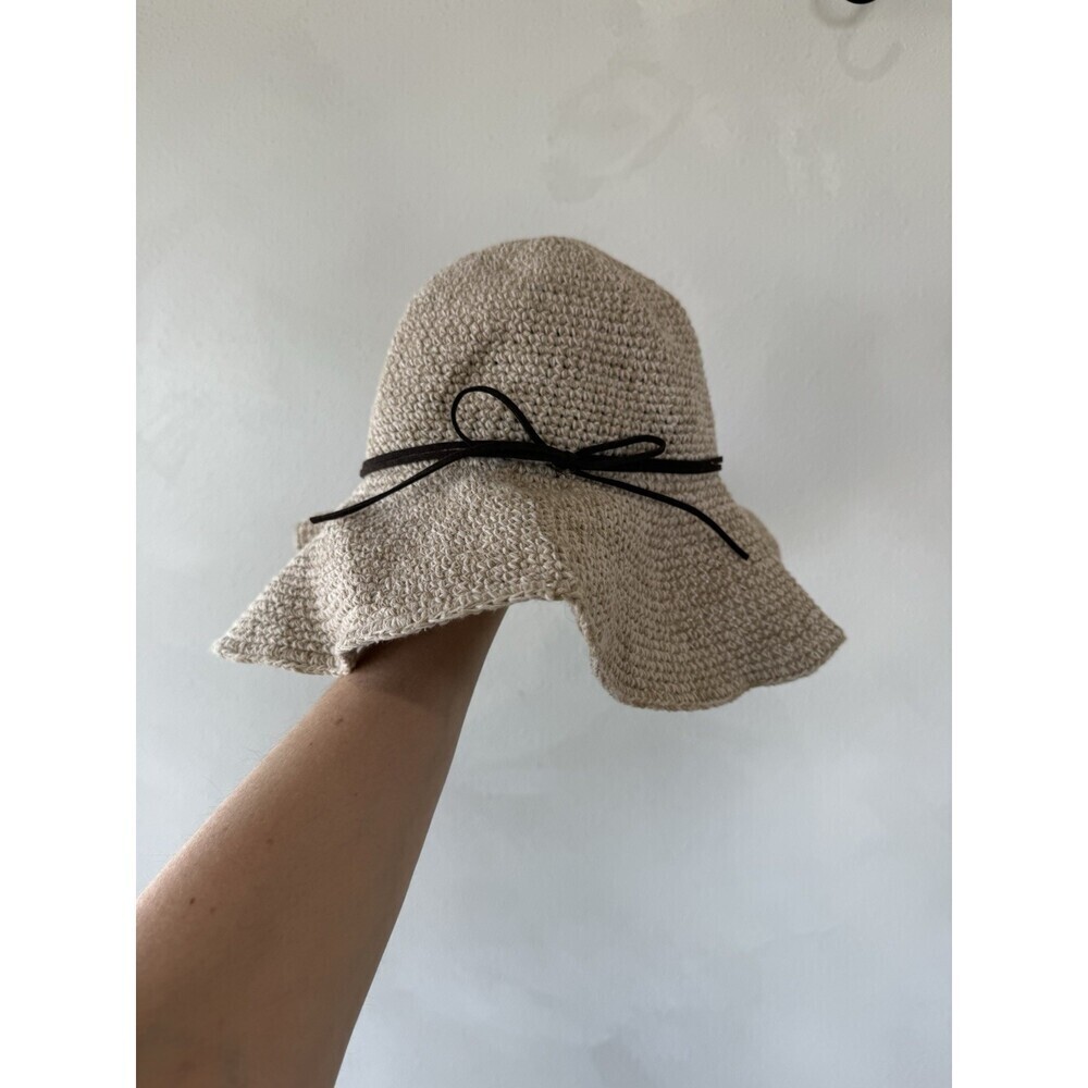 Duluth Trading Company Co Women’s Wide Brim Sun Bucket Hat Beige S/M Cotton